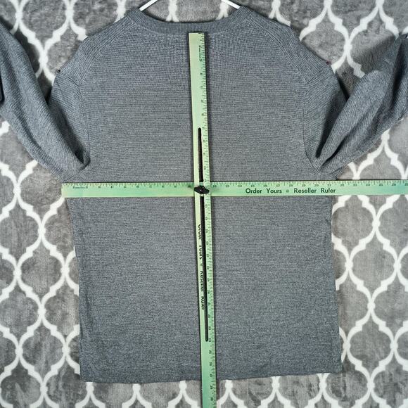 Banana Republic Sweater Mens XLT Gray Italian Merino Wool Henley Long Sleeve - Picture 4 of 8